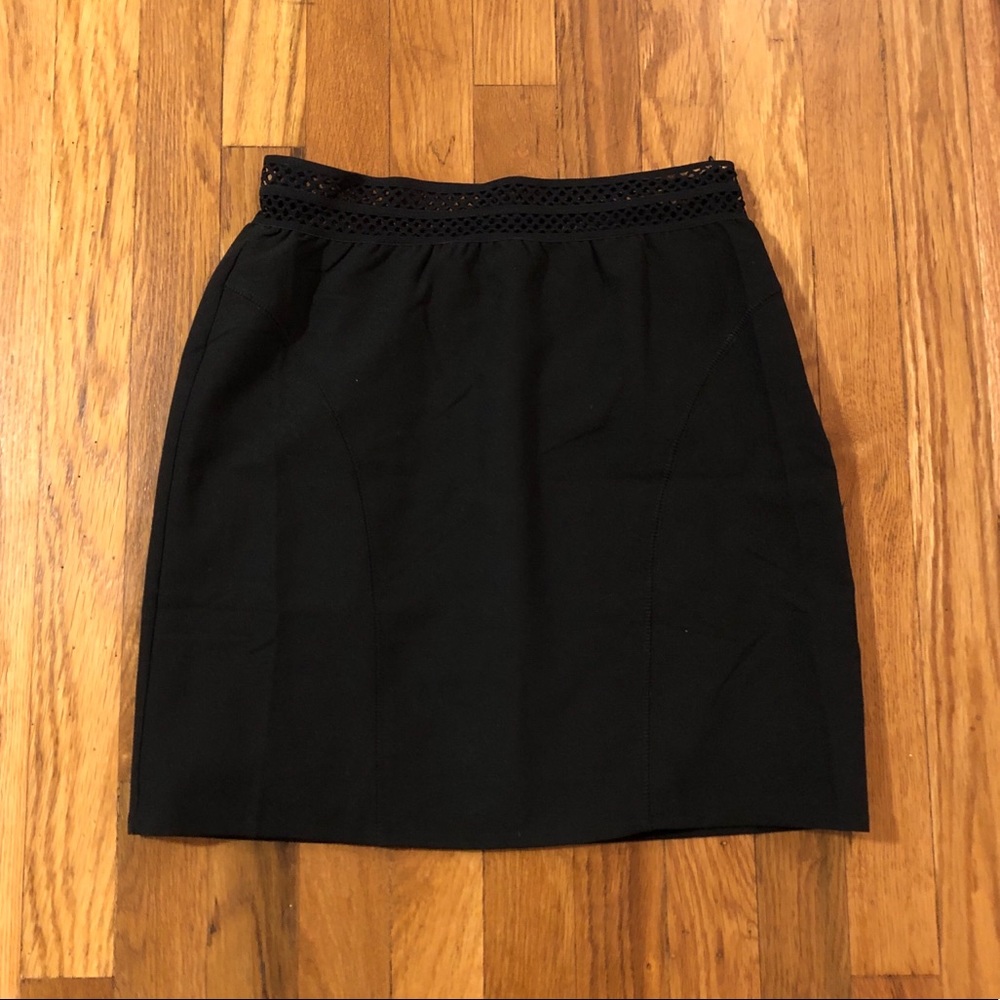Black Skirt with Pattern Waistband